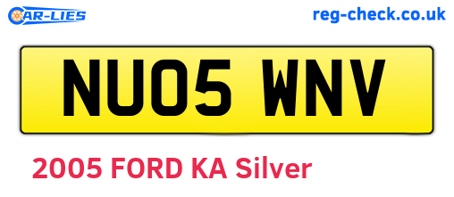 NU05WNV are the vehicle registration plates.