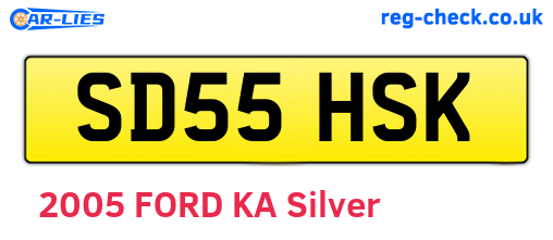 SD55HSK are the vehicle registration plates.