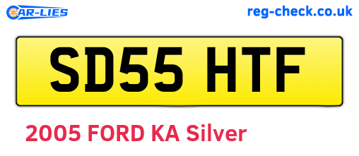 SD55HTF are the vehicle registration plates.