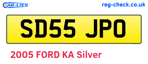 SD55JPO are the vehicle registration plates.