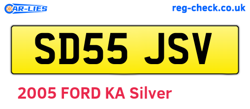 SD55JSV are the vehicle registration plates.