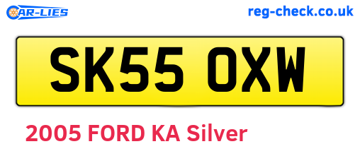 SK55OXW are the vehicle registration plates.