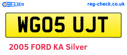 WG05UJT are the vehicle registration plates.