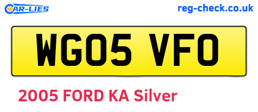 WG05VFO are the vehicle registration plates.