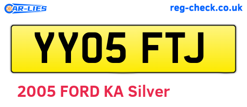 YY05FTJ are the vehicle registration plates.