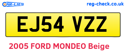 EJ54VZZ are the vehicle registration plates.