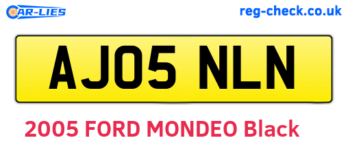 AJ05NLN are the vehicle registration plates.