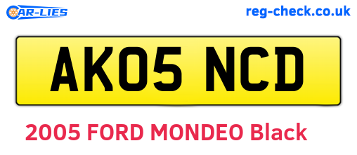 AK05NCD are the vehicle registration plates.