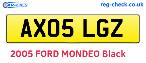 AX05LGZ are the vehicle registration plates.