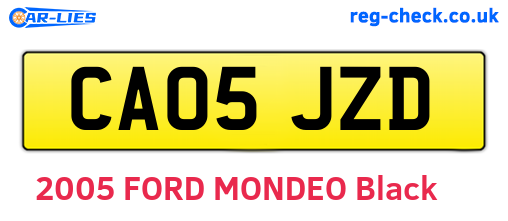 CA05JZD are the vehicle registration plates.