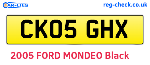 CK05GHX are the vehicle registration plates.