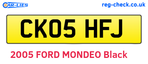 CK05HFJ are the vehicle registration plates.