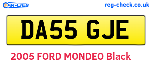 DA55GJE are the vehicle registration plates.