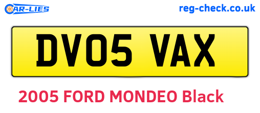 DV05VAX are the vehicle registration plates.