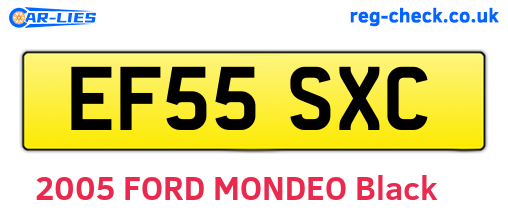 EF55SXC are the vehicle registration plates.