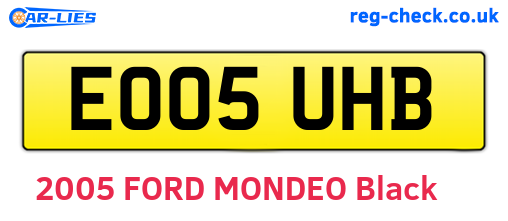 EO05UHB are the vehicle registration plates.