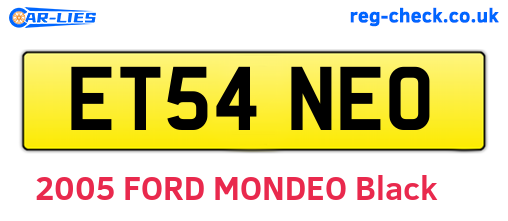 ET54NEO are the vehicle registration plates.