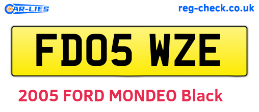 FD05WZE are the vehicle registration plates.