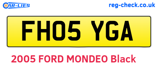 FH05YGA are the vehicle registration plates.