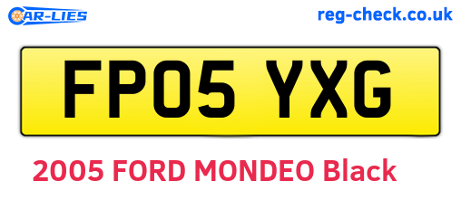FP05YXG are the vehicle registration plates.