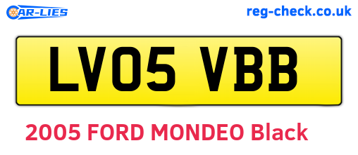 LV05VBB are the vehicle registration plates.
