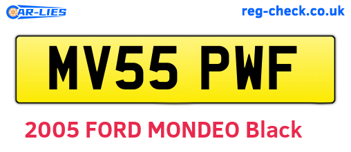 MV55PWF are the vehicle registration plates.