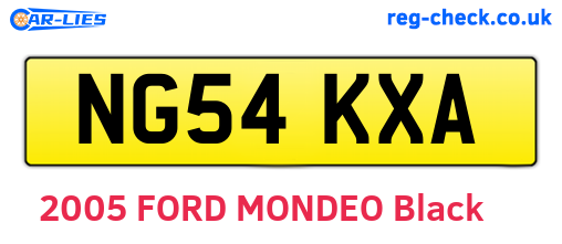NG54KXA are the vehicle registration plates.