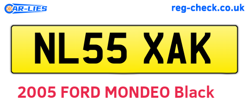 NL55XAK are the vehicle registration plates.