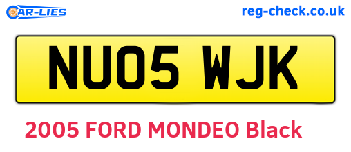 NU05WJK are the vehicle registration plates.