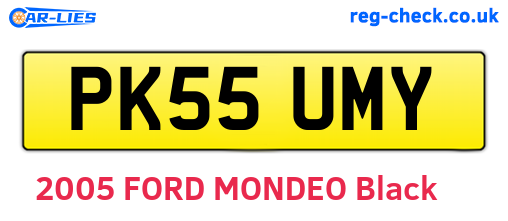 PK55UMY are the vehicle registration plates.