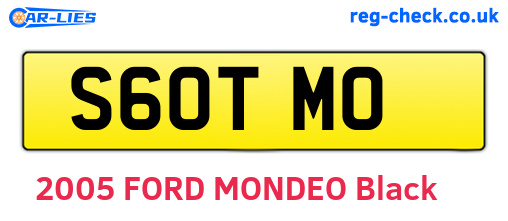 S60TMO are the vehicle registration plates.