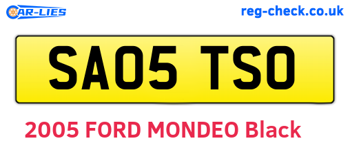 SA05TSO are the vehicle registration plates.