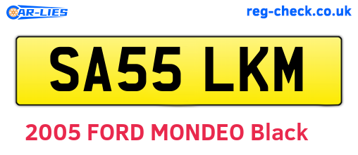 SA55LKM are the vehicle registration plates.