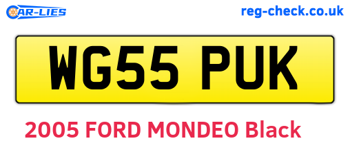 WG55PUK are the vehicle registration plates.