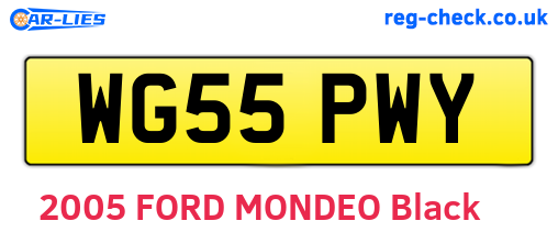 WG55PWY are the vehicle registration plates.