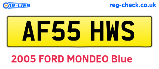 AF55HWS are the vehicle registration plates.