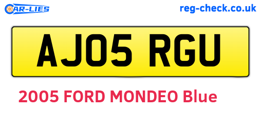 AJ05RGU are the vehicle registration plates.