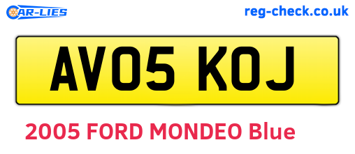 AV05KOJ are the vehicle registration plates.
