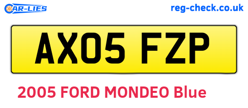 AX05FZP are the vehicle registration plates.