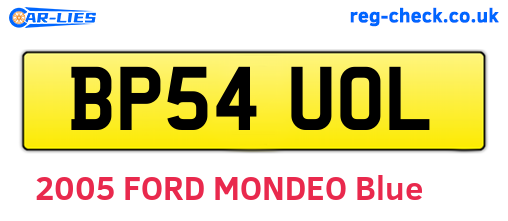 BP54UOL are the vehicle registration plates.