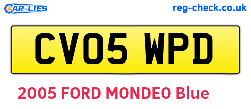 CV05WPD are the vehicle registration plates.