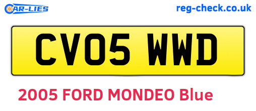 CV05WWD are the vehicle registration plates.