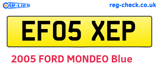 EF05XEP are the vehicle registration plates.
