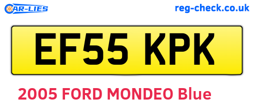 EF55KPK are the vehicle registration plates.