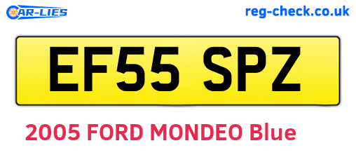 EF55SPZ are the vehicle registration plates.