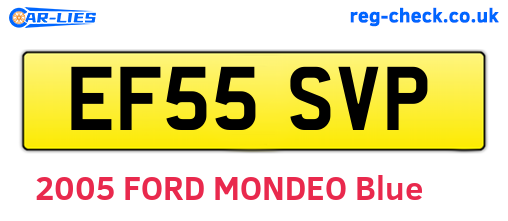 EF55SVP are the vehicle registration plates.