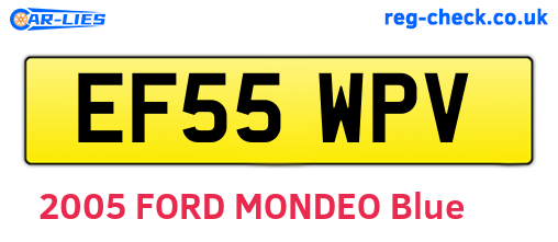EF55WPV are the vehicle registration plates.