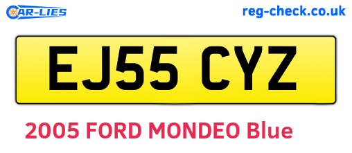 EJ55CYZ are the vehicle registration plates.