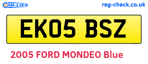 EK05BSZ are the vehicle registration plates.
