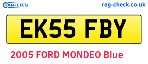 EK55FBY are the vehicle registration plates.